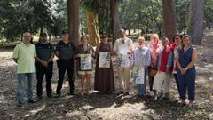 Los participantes de la presentacin de las jornadas en el parque municipal de O Carballio