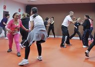 Entre las actividades que organiz�, un taller de defensa personal. 