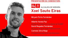 La presentaci�n de Xoel Souto como candidato del PSOE de Mora�a tendr� lugar el domingo, 13 de noviembre, en el edificio multiusos de Santa Luc�a