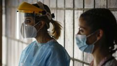 Punto de toma de muestras covid-19 del hospital Santa Mar�a Nai , en A Coru�a