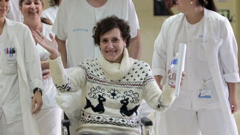 Teresa Romero, luego de recibir el alta tras infectarse con el virus del bola