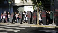 Imagen de archivo de una protesta contra la violencia machista ante el Parlamento de Galicia