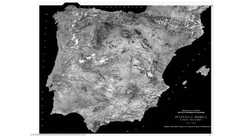 Un mapa de Espaa realizado a finales de los 70 con fotografas tomadas por satlite