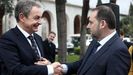 Zapatero saludando a Jose Luis �balos
