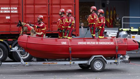 La Unidad Militar de Emergencias (UME) durante el desfile de las Fuerzas Armadas