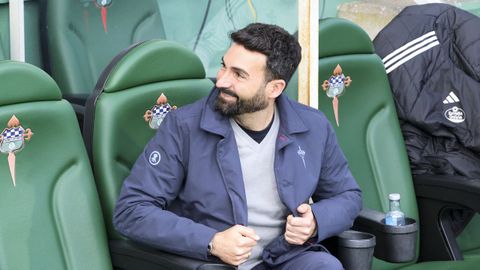 Romo en su �ltimo partido como entrenador del Racing en A Malata. 