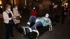 Acto reivindicativo del Movimiento Gallego por la Salud Mental celebrado ayer en Pontevedra. 