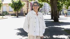 Mar&iacute;a Carmen Vila Blanco, fotografiada esta semana en la Praza do Concello de Carballo. Lleva tres mandatos seguidos como portavoz socialista en la corporaci&oacute;n.