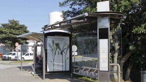 Esta marquesina de Ferrol ya integra el poste de informaci�n de las l�neas de autob�s