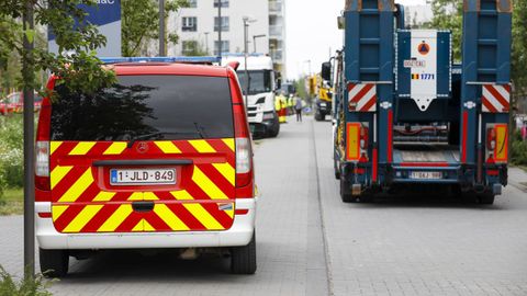 Los servicios de emergencia llegaron r�pidamente al edificio siniestrado en Amberes este mi�rcoles.