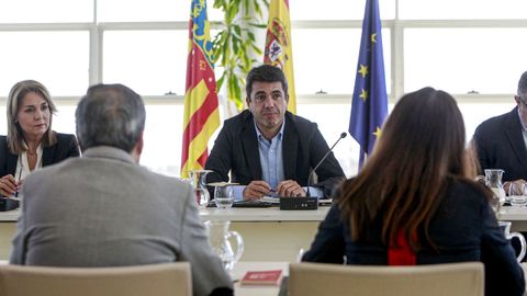 Carlos Mazón preside el primer Consejo de la Generalitat tras el anuncio de su marcha, celebrado en Alicante.