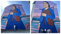 O novo mural da Ghaiteira en Ortigueira