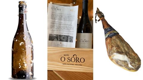 De izquierda a derecha, Attis, Sorte de O Soro y un jam�n de porco celta