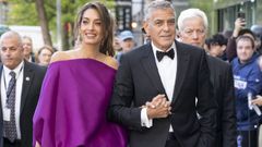 Amal y George Clooney, en la entrega de los premios Chaplin en Nueva York
