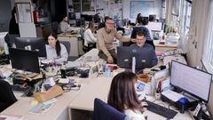 Redactores de la delegaci�n de A Coru�a en la ronda de Outeiro.