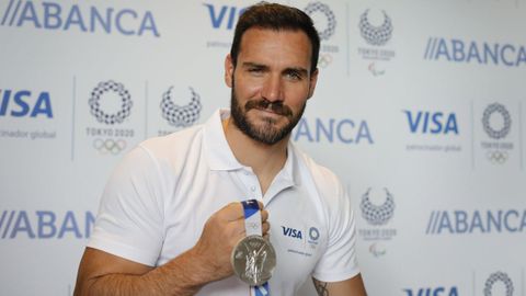 Sa�l Craviotto en un evento de Abanca.