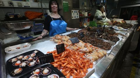 Mercado de plaza de Lugo en vspera de Nochevieja