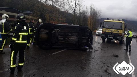 Accidente en la A-66 en Mieres