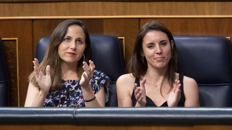 Ione Belarra e Irene Montero durante el Debate sobre el Estado de la Nacin