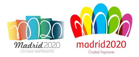 Logo original y el presentado por la Candidatura Madrid 2020