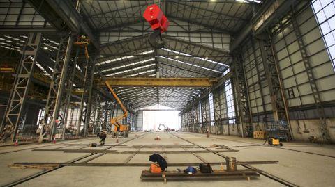 Taller de bloques planos en el que se habilita la fábrica de monopiles