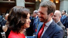 Isabel D�az Ayuso y el presidente del PP, Pablo Casado, en agosto del 2019
