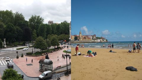 Las dos caras del tiempo en Oviedo y Gij�n