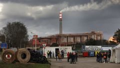 El campamento montado a la entrada de la f�brica, a mediados de octubre