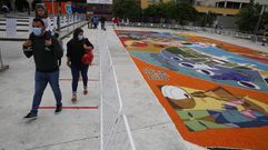 Bueu no renunci� a sus alfombras florales por el Covid-19