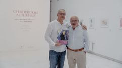 Alberto Cacharr�n y Miguel Mosquera en la inauguraci�n de la exposici�n.