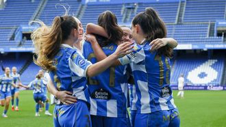 Las jugadoras del D�por Abanca, celebrando un gol de esta temporada.