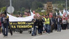 Protesta contra la alta tensin en Arbo