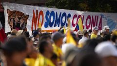 Personas participan en una manifestaci�n el mi�rcoles en Cali, Colombia