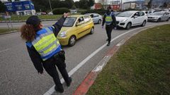 Imagen de archivo de controles de la Polic�a Local de Pontevedra