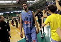 Manu G�mez, tras uno de sus �ltimos partidos, en C�ceres en el play off de la pasada campa�a.