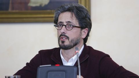 Carlos Portomee, en un pleno del Concello en 2017
