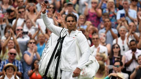 Nadal tras su derrota frente a Djokovic en las semifinales de Wimbledon de 2018