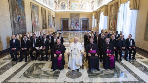 El papa Francisco, el pasado diciembre, con Seminaristas y formadores del Seminario Interdiocesano Apóstol Santiago, que congrega a las diócesis de Mondoñedo-Ferrol, Santiago de Compostela y Tui-Vigo