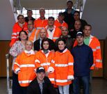 Los inspectores macedonios, ayer, en el complejo de Sogama. 