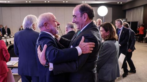 El presidente de Brasil, Lula da Silva, con Ignacio Gal&aacute;n, presidente de Iberdrola.