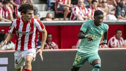 Andr�s Cuenca y Asprilla en el Sporting - Girona