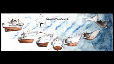 <span lang= gl >Ilustracin do Navalio Dos, barco do que foi patrn Vituco Sar</span>