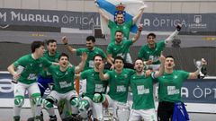 Los jugadores del Liceo, celebrando la victoria en la Copa del Rey.