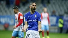 David Rocha en el partido frente al Lugo