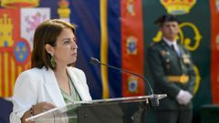  El recuerdo de la agente de la Guardia Civil Laura Cruz, asesinada el pasado 5 de agosto por su expareja en el cuartel de Llanes, ha marcado este lunes la festividad de la Virgen del Pilar, patrona del Instituto Armado, durante el acto celebrado en el Acuartelamiento de Rub�n de la capital asturiana, presidido por la delegada del Gobierno, Adriana Lastra