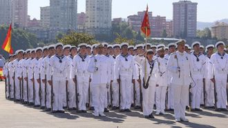 Imagen de archivo de una jura de bandera.
