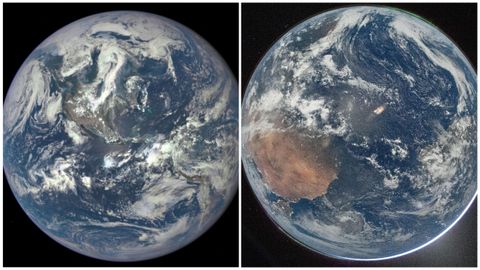 A la izquierda, la foto sacada por la misi�n Apolo 17 en el a�o 1972. A la derecha, la foto sacada por la misi�n Artemis 2 en el a�o 2026