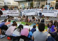Las ANPA se concentraron en Carballo el pasado 4 de mayo. 
