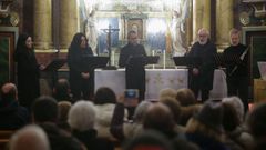 Giulio Mercatti y el resto de m�sicos del grupo Concentus Lucensis, el mi�rcoles en el concierto en la capilla de O Carme