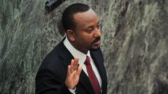 Abiy Ahmed, durante su toma de posesi�n como primer ministro en octubre del 2021.